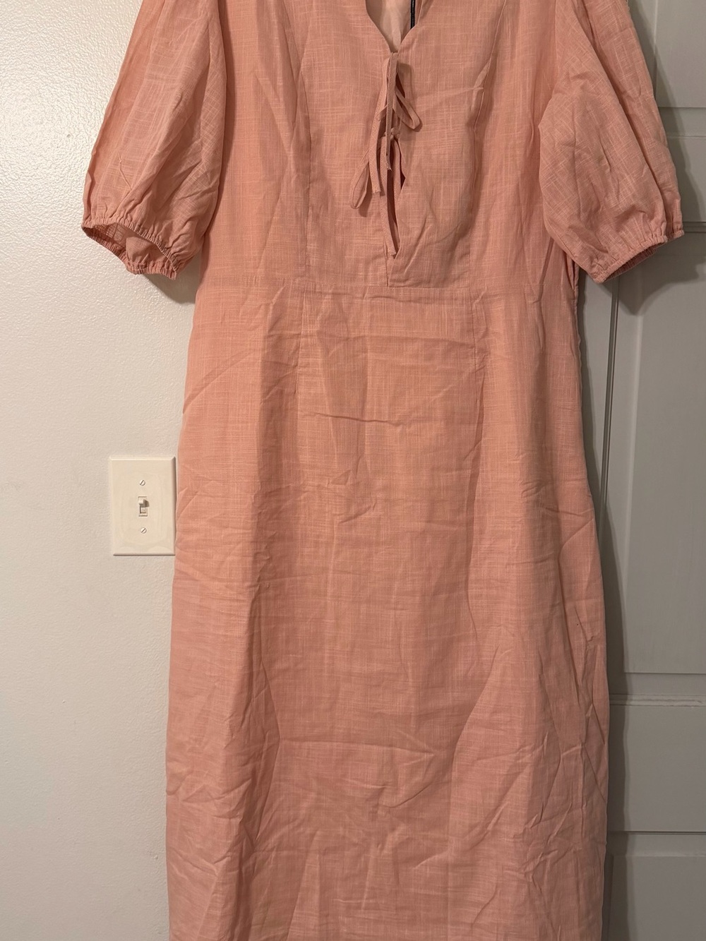 Polagram Dusty Rose Tie-Front Midi Dress